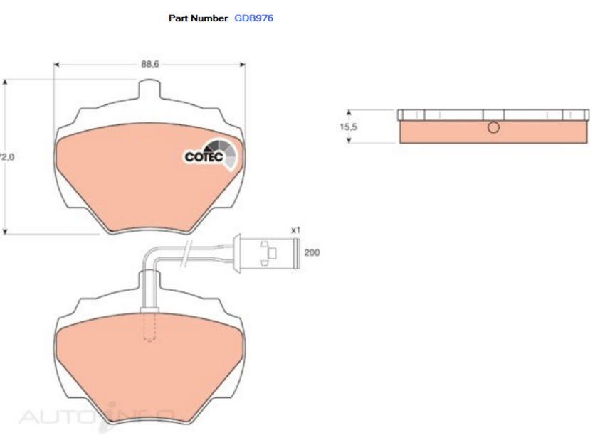 TRW Brake Pad Set For Land Rover Defender L316 2.4L,2.5L Wellside Diesel
