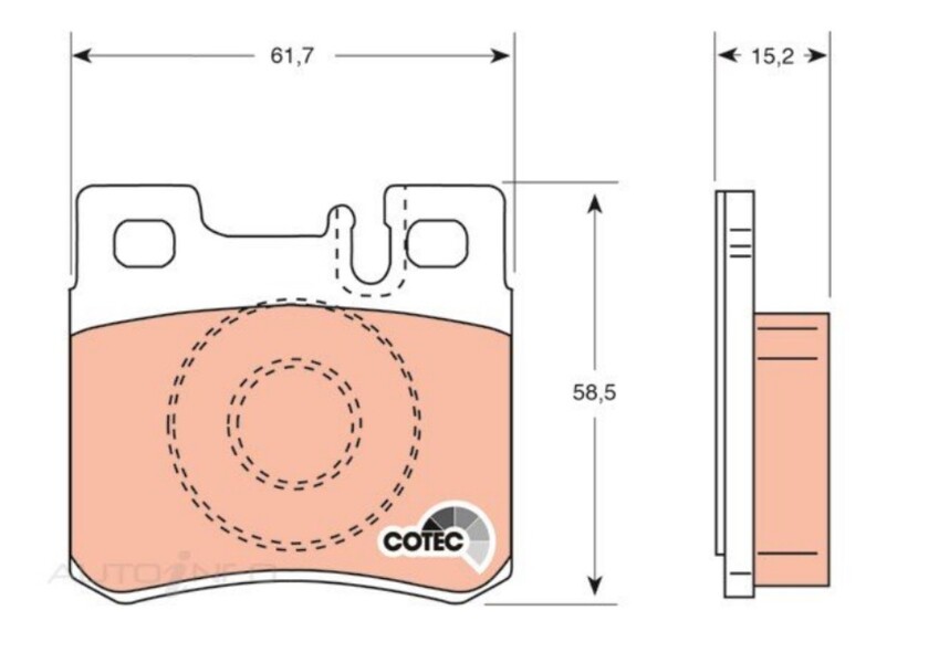 TRW Brake Pad Set Rear For Mercedes Benz CLK200, CLK200K, CLK230K -GDB987