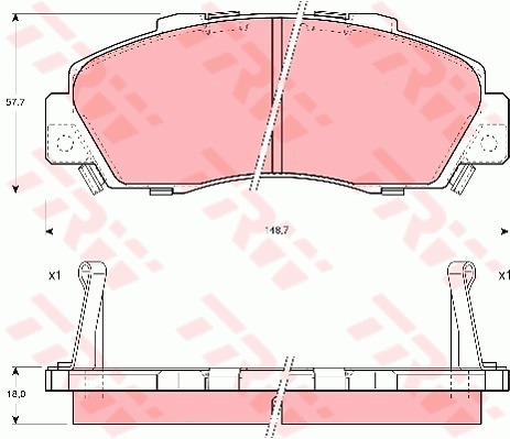 TRW Brake Pad Set For Honda- GDB995