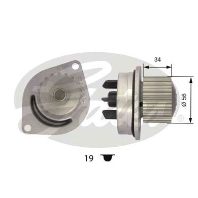 Gates Water Pump For Citroen Berlingo 1.6L B9 NFR (TU5JP4B),NFU (TU5JP4) Petrol