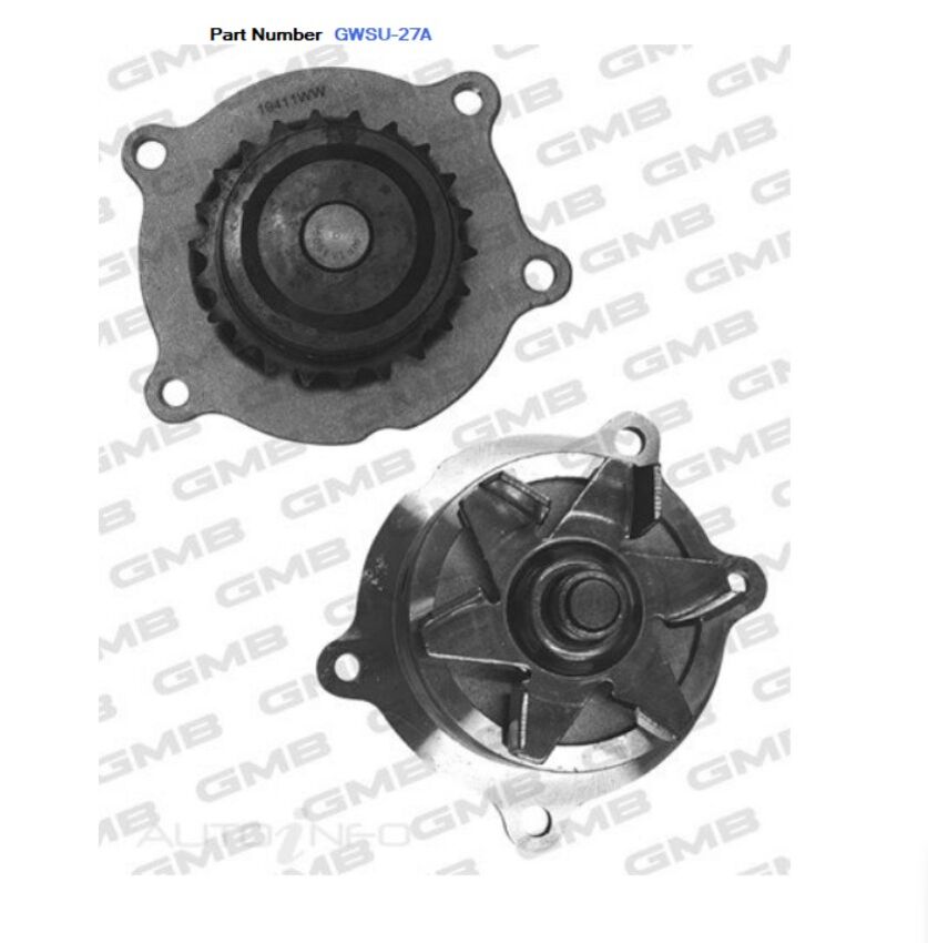 GMB Engine Water Pump For Subaru Liberty, Outback, Tribeca - GWSU-27A