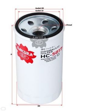 Sakura Hydraulic Filter For New Holland Tractor 1.1L,1.3L TC24DA,TC29DA 3cyl Dsl
