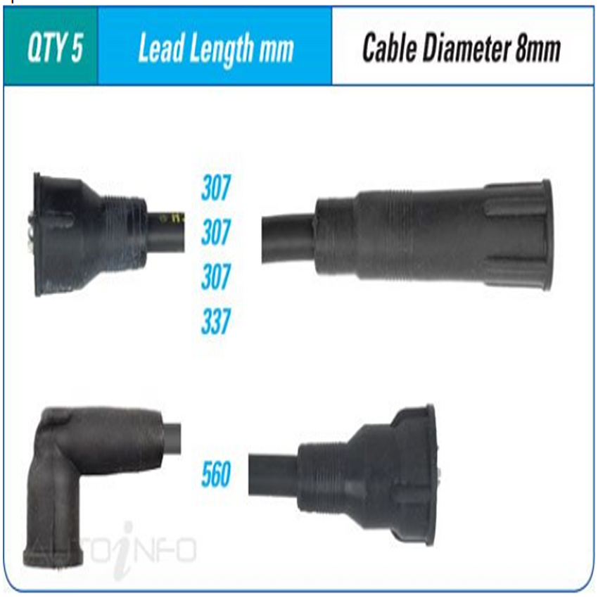 PAT Ignition Lead Set For Toyota HiAce RH22R 1.6L 12R I4 8V OHV - ILS-089M