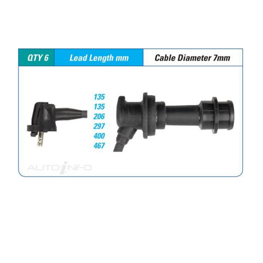 PAT Ignition Lead Set For Toyota Supra MA70R 3.0L 7MGTE I6 24V DOHC - ILS-186M