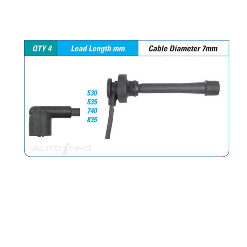PAT Ignition Lead Set For Mitsubishi Lancer GLXI CC 1.8L 4G93 14 16V SOHC