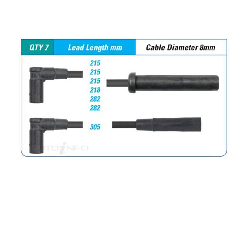 PAT Ignition Lead Set For Holden Calais VK 3.3L BLACK (LL9) I6 12V OHV -ILS-225M