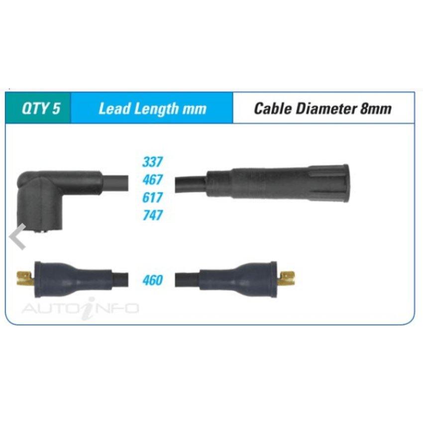 PAT Ignition Lead Set For Ford Courier PC, PD, PE, PG, PH 2.6L G6