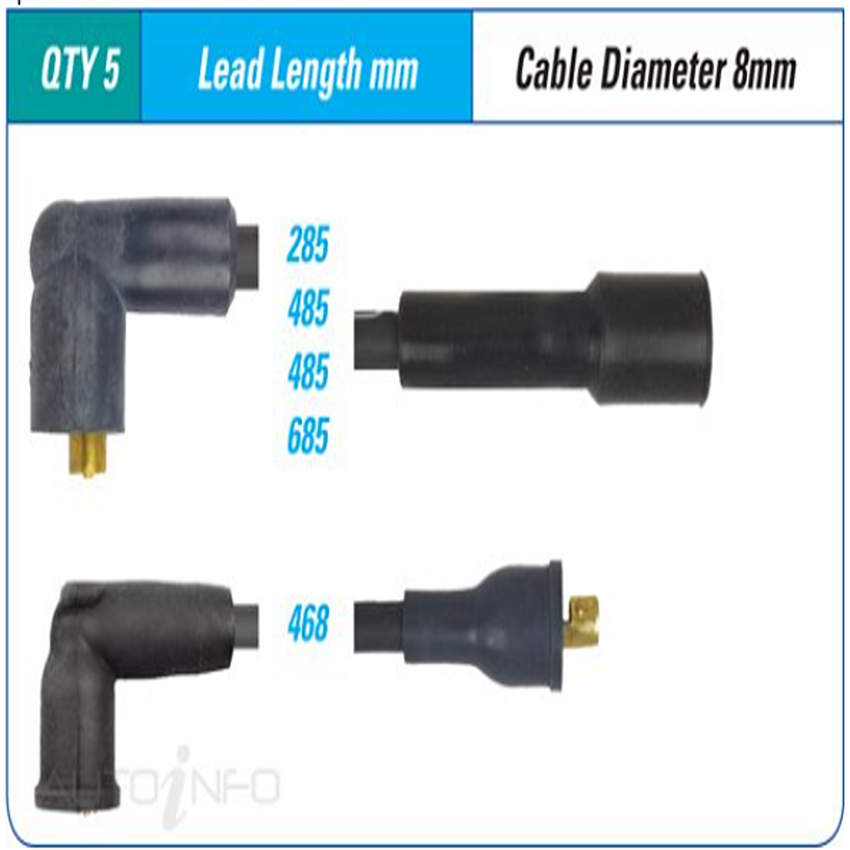 PAT Ignition Lead Set For Toyota Corona RT133R 2.0L 21RC I4 8V SOHC - ILS-292M