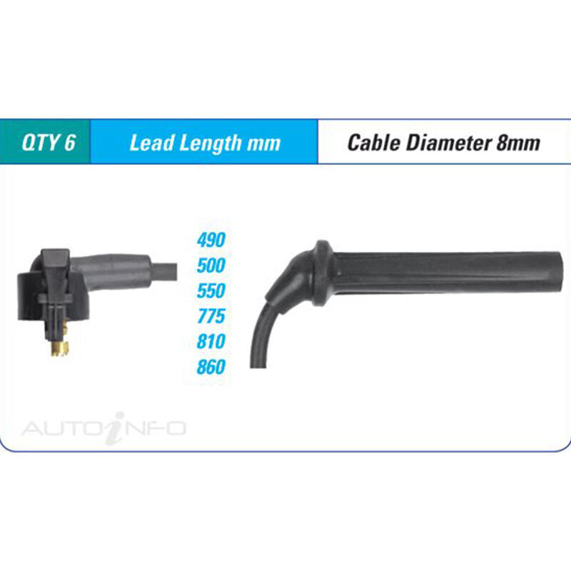 PAT Ignition Lead Set For Ford Courier GL PH 4.0L 1V V6 12V SOHC - ILS-337M