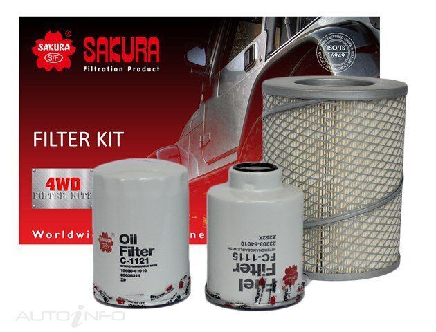 Sakura 4WD Filter Kit For Toyota 4 Runner Deluxe LN61R 2.4L, LN130R 2.8L