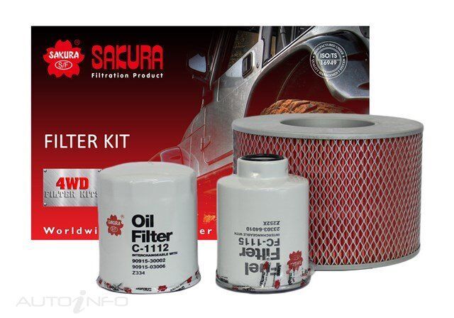 Sakura 4WD Filter Kit For Toyota Hilux Surf KZN185R 3.0L 1KZTE 4D SUV Mid-Size