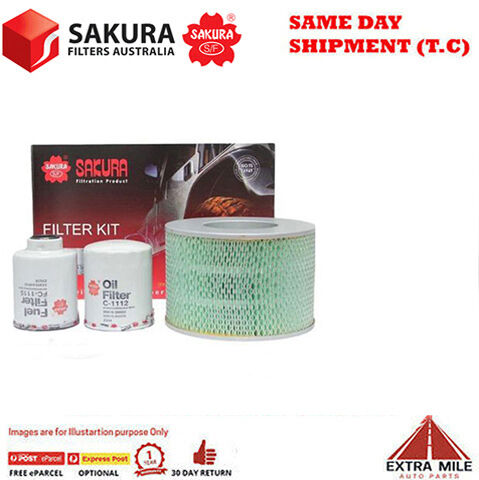 SAKURA Filter Kit For TOYOTA LANDCRUISER HOJ78R 1HO-FTE cyl6 4.2L Diesel 2002-06