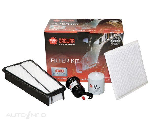 Sakura 4WD Filter Kit For Toyota Landcruiser Prado GX, GXL GRJ120R V6 4.0L 1GRFE