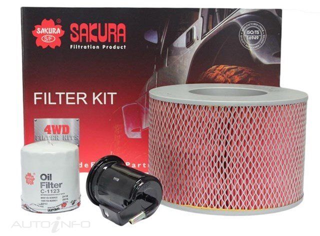 Sakura 4WD Filter Kit For Toyota Landcruiser FZJ105R 4.5L 1FZFE 4D SUV Full-Size