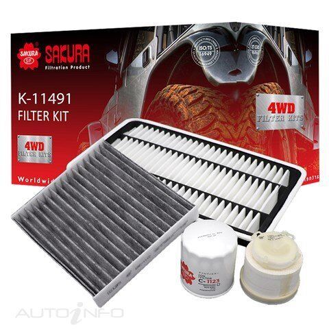Sakura 4WD Filter Kit For Toyota HiAce LWB KDH201R KDH221R KDH223R 3.0L 1KDFTV