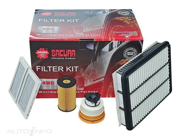 Sakura 4WD Filter Kit For Toyota Landcruiser VDJL76R VDJL78R VDJL79R V8 4.5L
