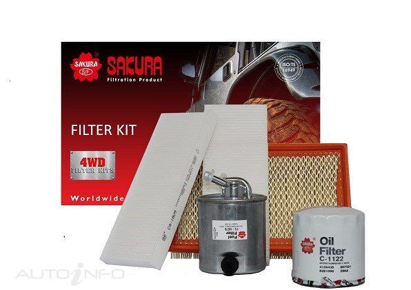Sakura 4WD Filter Kit For Nissan Pathfinder ST, ST-L, TI R51 2.5L YD25DDTI