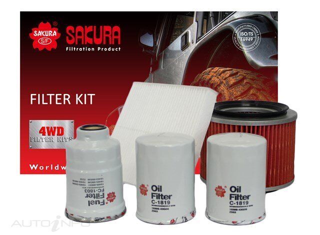 Sakura 4WD Filter Kit For Nissan Patrol Coil Spring GU, Y61 4.2L TD42Ti