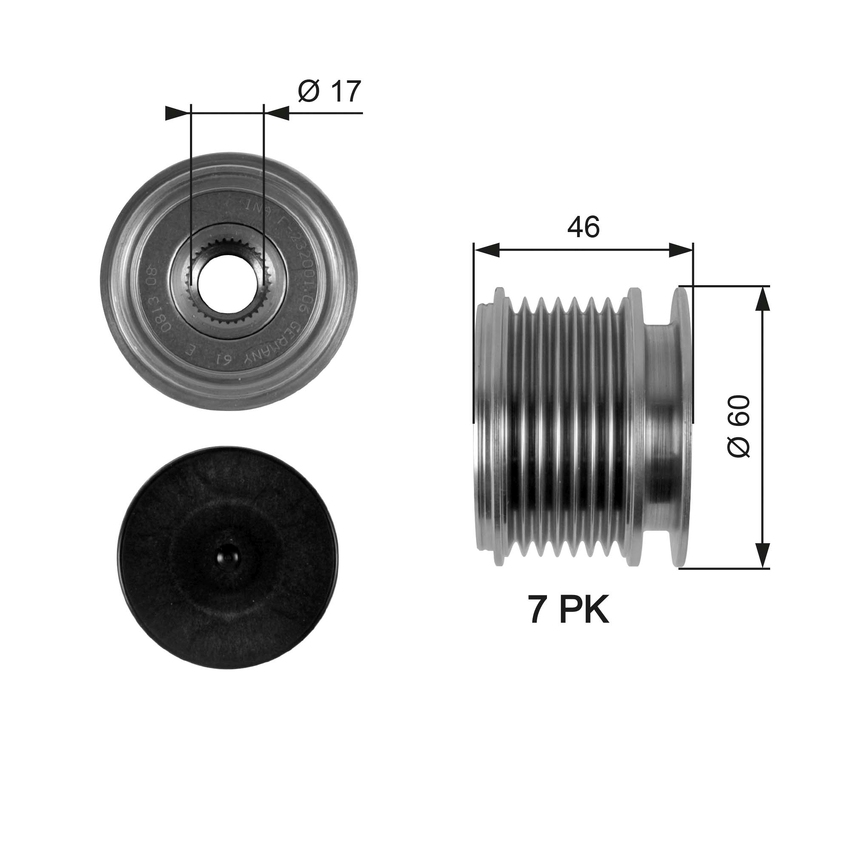 Gates Altrnator Overrunning Pulley For Mercedes Benz- OAP7056