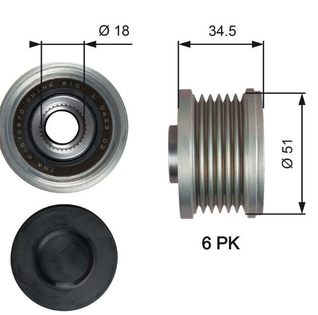 Gates Alternator Freewheel Clutch For Mazda CX-3 DK 1.5L,1.8L,2.2L SHY4 SHY6