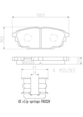 Brembo Rear Brake Pad For Ford Laser KQ 2.0L 04/01-08/02 -P99019