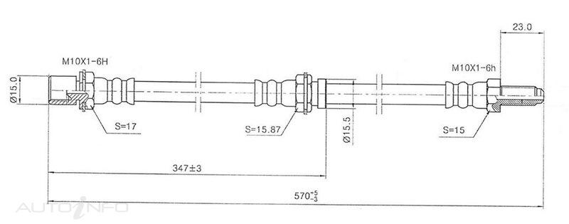 PBR Brake Hydraulic Hose - Front - H1318