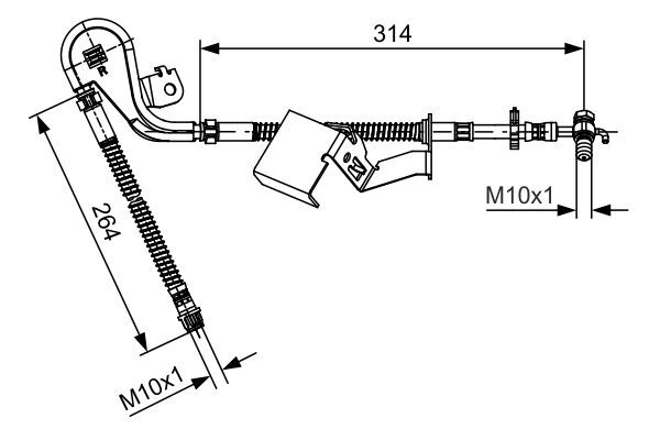 PBR Brake Hose For Citroen C6 2.7L,Peugeot 407 2.2L  - H1357