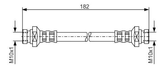 PBR Brake Hose For Mitsubishi Pajero II NH, NJ 2.5L,2.8L,3.0L,3.5L 2555cc