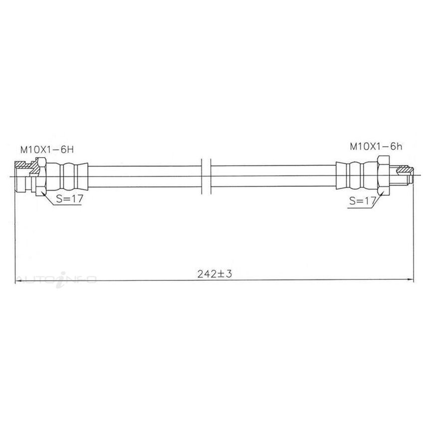 PBR Hydraulic Hose - Front For Mitsubishi Pajero GLX GLS NJ 3.0L 6G72 V6 12V SOHC