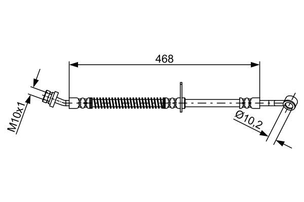 PBR Brake Hose For Kia Rio II JB 1.4L,1.6L G4EE Petrol  - H1745