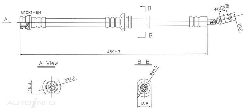 PBR Hydraulic Hose - Front For Holden Barina GS MF MH 1.3L G13BA I4 8V SOHC