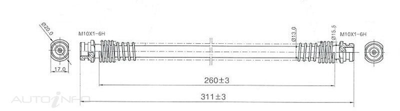 PBR Hydraulic Hose - Front For Mitsubishi Triton MH 2.5L 4056 I4 8V SOHC
