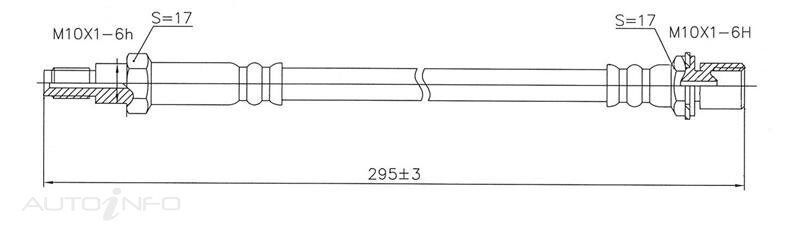 PBR Hydraulic Hose - Front For Toyota Tercel AL21R AL25R 1.5L,1.3L 3A I4 8V SOHC