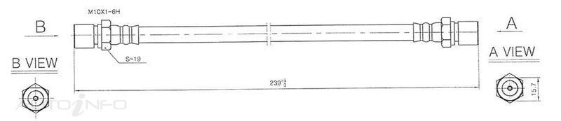 PBR Hydraulic Hose - Rear For Holden Vectra GL JR 2.0L,2.2L C22SEL I4 16V DOHC