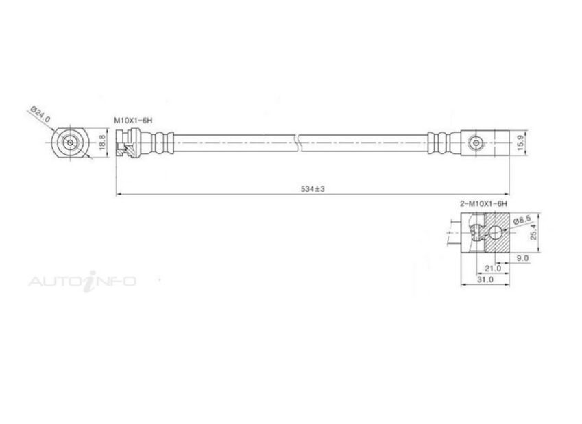 PBR Hydraulic Hose Rear For Nissan Navara DX, ST D21 2.4L/2.5L/2.7L