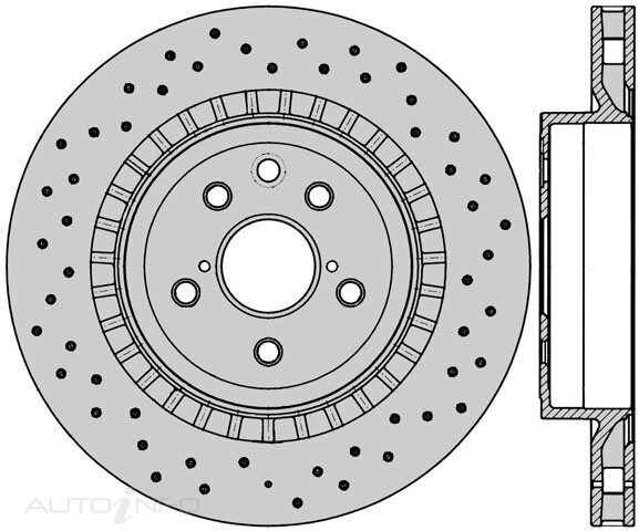 1x Protex Rear Ultra Perf Rotor For LEXUS IS F USE20 12/07 on