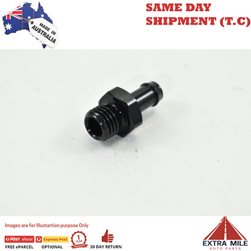 METRIC MALE M12x1.5 TO BARB 5/16 Black