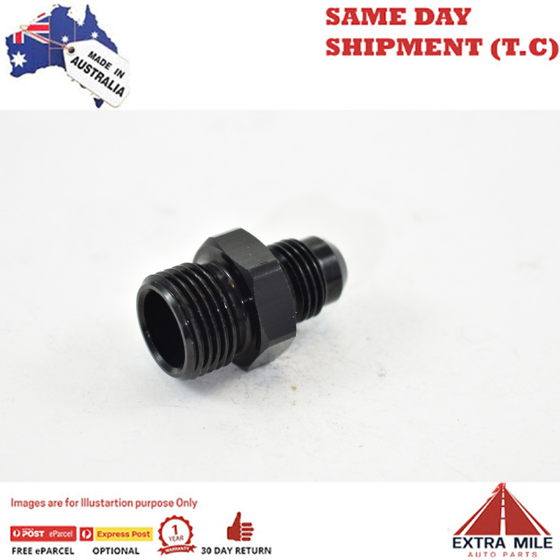 METRIC MALE M18x1.5 TO MALE FLARE AN-6 BOSCH PUMP Black