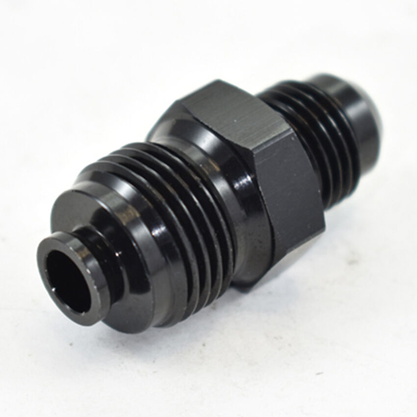 METRIC MALE M18x1.5 BUMP TUBE ADAPTER TO MALE FLARE AN-6 Black