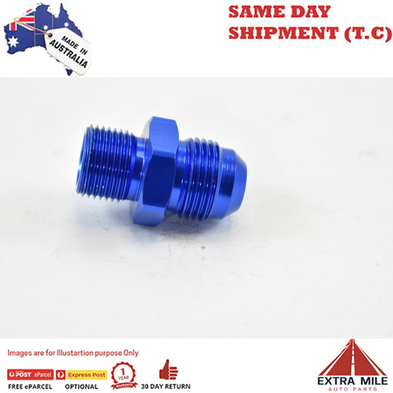 BSPP 3/8 TO MALE FLARE AN -8 Blue