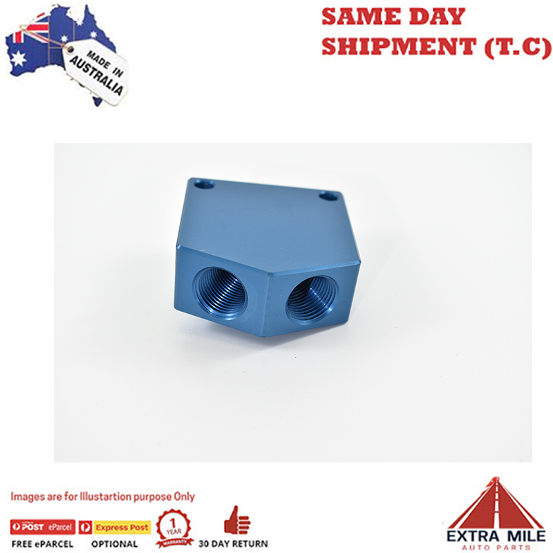 Y BLOCK FEMALE 3/8 NPT THREAD Blue