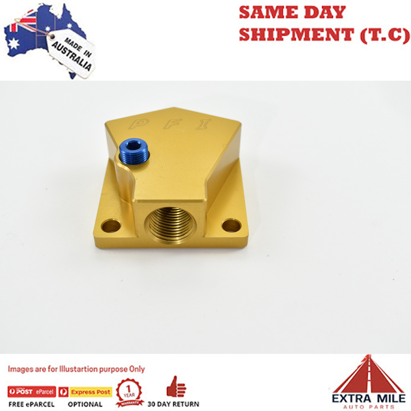 Y BLOCK FEMALE 3/8 NPT THREAD Gold