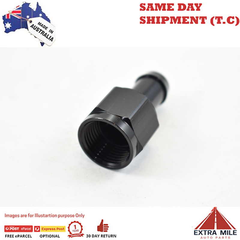 FEMALE SWIVEL AN 8 TO BARB 1/2 Black