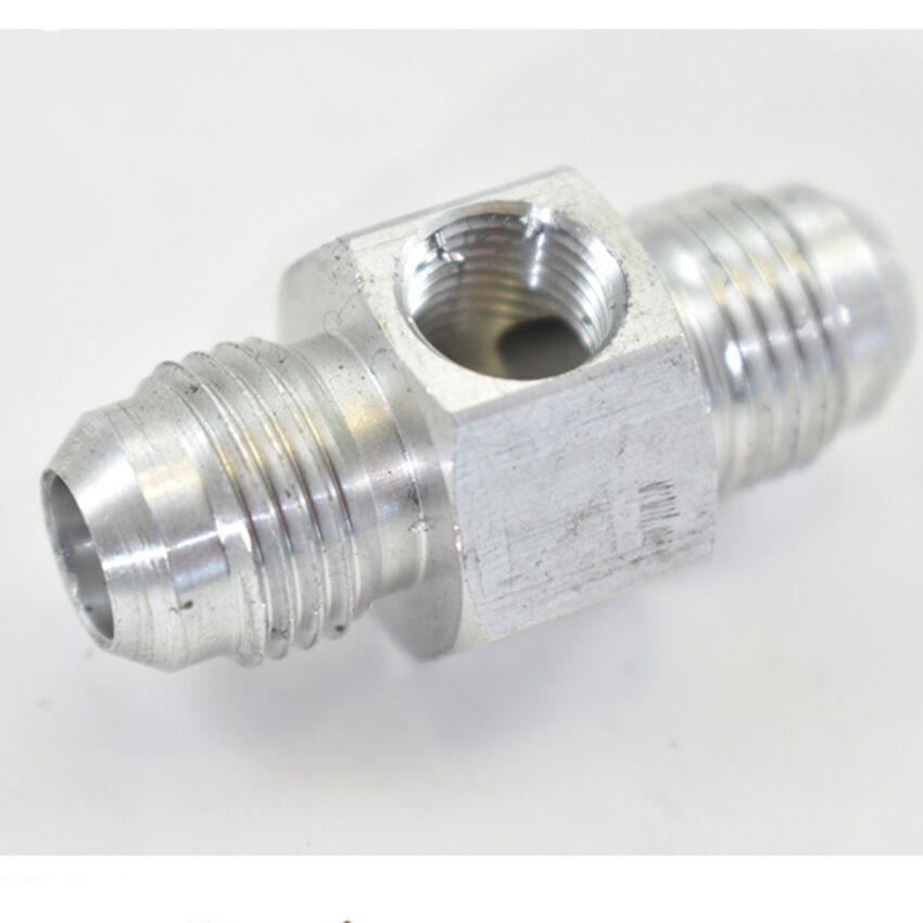 FLARE AN -6 TO -6 WITH 1/8 NPT GAUGE PORT WhITE