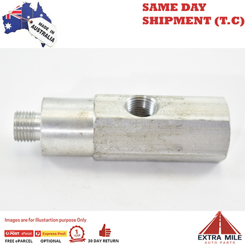 OIL PRESSURE TEE M10x1.0 WITH 1/8 NPT GAUGE PORT White