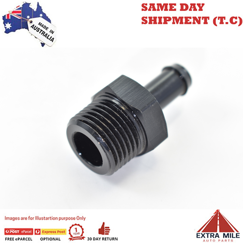 PIPE MALE 3/8 TO BARB 5/16 Black