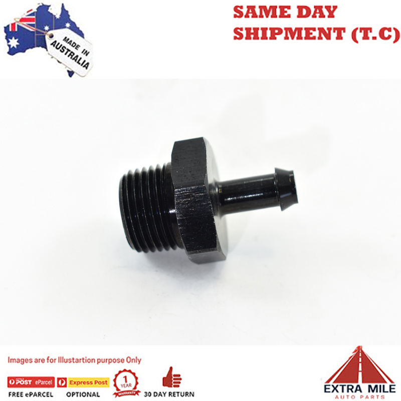PIPE MALE 3/8TO BARB 1/4 Black