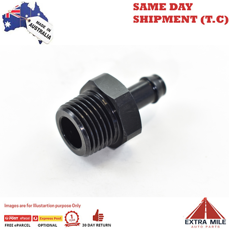 PIPE MALE 1/2 NPT TO 3/8 BARB Black