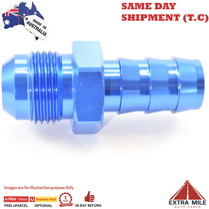 MALE FLARE AN -12 TO BARB 3/4 double barb Blue