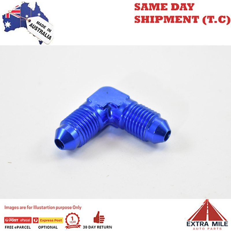 90 DEGREE FEMALE TO MALE AN SWIVEL ELBOW, -4ML X -4FM Blue